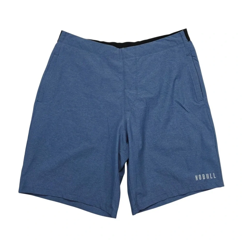 NOBULL Mens Lightweight Training Shorts Blue Heathered Size L Workout Gym